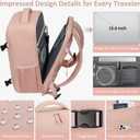 Tenot Carry on Backpack for Women TSA Approved 15.6 Inch Travel Laptop Backpack for Women Travel Essentials Womens Travel Backpack Suitcase Pink
