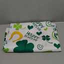 St. Patrick's Day Tablecloth for Rectangle Tables, Machine Washable Green Table Cover with Irish Lucky Shamrock Patterns for Dining Tabletop Decoration (Rectangle/Oblong, 52" x 70" (4-6 Seats)) (Green and White)