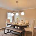 3 Lights Kitchen Island Lighting with Milk Glass Shade, Modern Chandelier, Brushed Nickel Chandelier for Dining Room Light Fixture, Hanging Farmhouse Pendant Lighting for Over Island Over Table Bar