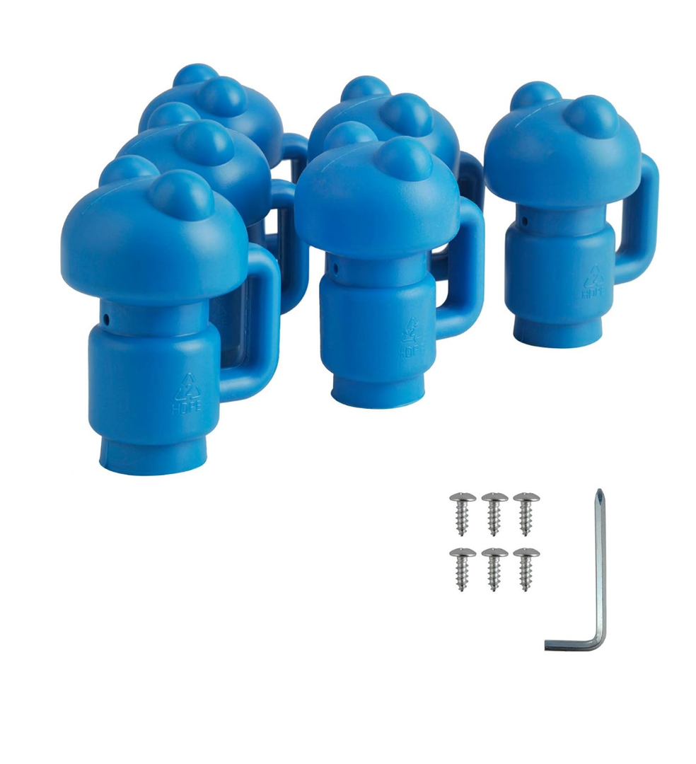 1.26" Diameter Trampoline Enclosure Pole Cap for Net Hook, 6 Pieces, Blue, Only Fit in 32mm(1.26in) Diameter Trampoline Pole