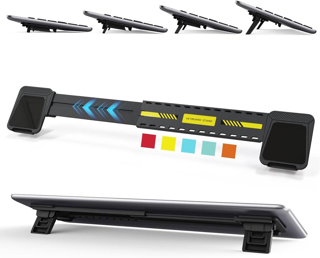 HONKID Computer Keyboard Stand for Desktop,Adjustable Keyboard Riser for Apple Magic Keyboard and Flat-Back Keyboards Only, Ergonomic Office Desk Accessories (Yellow)