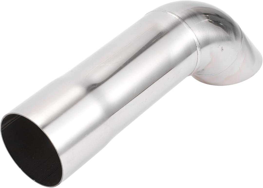 Motoforti 2" ID Inlet Turn Down Exhaust Tip 9" Inch 230mm Overall Length Silver Tone T304 Stainless Steel 2" Outlet OD Tailpipe Tip Surface Polishing Mandrel Bend Elbow Tube