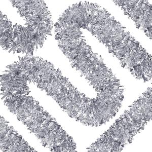 OCTERIC 66 Ft Silver Metallic Tinsel Twist Garland for Christmas, Birthday, Party Decor Indoor Outdoor Party Supplies