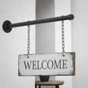 Zonon 20'' Hanging Sign Bracket with Adjustable Rings Street Holder Hanger Metal Wall Bracket with Mounting Hardware for Business Shop Home Office Classroom Outdoor - No Sign