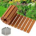 Amazer Wooden Garden Pathway 8.5FT, Non-Slip Roll-Out Walkway Pavers with Steel Wire & Ground Stakes for Garden/Backyard/Beach/Wedding (Natural Color)