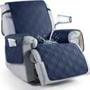 TAOCOCO 100% Waterproof Recliner Chair Cover, Non Slip Recliner Covers for Recliner Chair with Pocket, Washable Reclining Chair Cover Furniture Protector for Kids, Pets(23.6'', Navy Blue)