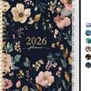2026 Planner, Monthly and Weekly Calendar Planner for Women, Jan 2026 - Dec 2026, Hardcover Pretty 2026 Agenda Planner Book with Tabs, Spiral Bound, Perfect for School Office Home Supplies, 8.5" x 11" - Evening Petals