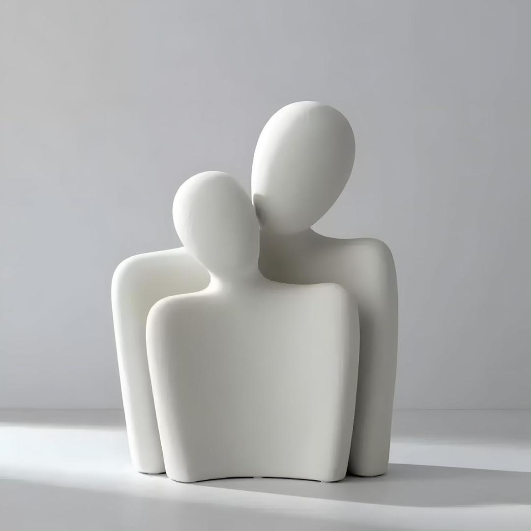 Bedroom Decor for Couples- 10'' Porcelain Sculptures Home Decor, Romantic Couple Statue for Home Decor Living Room Shelf Decor, Couple Gifts