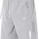 NORTHYARD Men's Athletic Running Shorts Quick Dry Workout Shorts 7"/ 5"/ 9" Lightweight Sports Gym Basketball Tennis Hiking (Large, Grey)