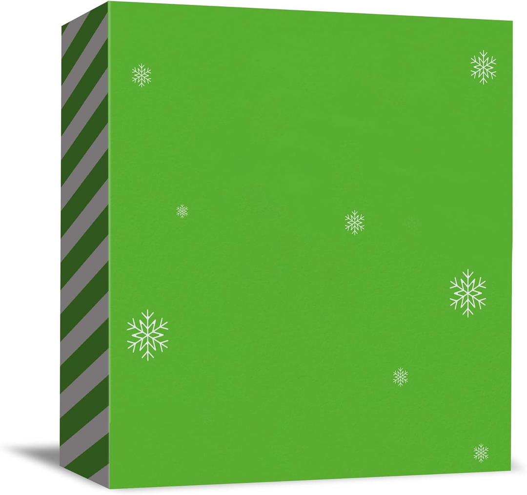 Christmas Bathroom Box Sign Decoration 5"x5", Green Wooden Box Signs Indoor Square Block Artwork for Decor Holiday Winter Sign Plaque