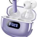 Wireless Earbuds, 2025 New Bluetooth 5.3 Headphones with LED Power Display, HiFi Stereo Deep Bass 48H Playtime 4 ENC Noise Cancelling Mic, in Ear Earphones IP7 Waterproof for Sport Walk (Silent Purple)