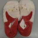 Shyyween Christmas Slippers Unisex Xmas Santa Slippers Non-Slip Fluffy Warm Shoes Winter Soft Slip-on Indoor Outdoor (10-11 Women/8.5-9.5 Men)