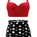 CHERRY CAT Womens Vintage Retro Polka High Waisted Underwire Bikini Two Piece Swimsuits
3XL