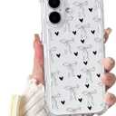 Lovmooful Compatible for iPhone 17 Case Clear Cute Bowknot Heart with Four Corners Shockproof Design for Girls Women Soft TPU More Protective Girly for iPhone 17 Case-Black Bow