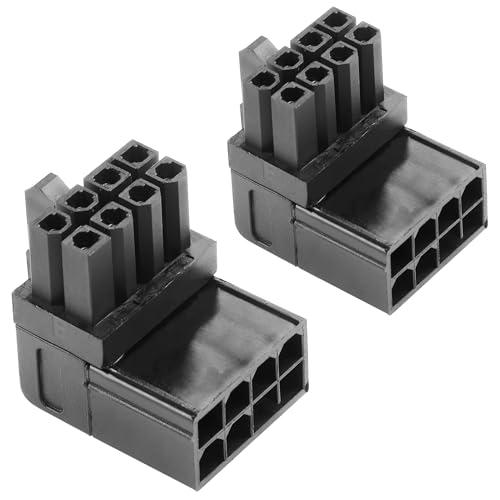 ELFJMZP ATX 8-pin Female to 8-pin Male 90-Degree Angle Connector Type A, Desktop PC GPU Graphics Card Power Connector Upward Conversion (Pack of 2)