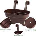 HowRU Metal Iron Flower Pots for Railing Fence Hanging Bucket Pots(5 Pcs) and Hanging Flower Pots Metal Iron Bucket Planter(10 Pcs) (Bronze)