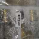 Gold Battery Operated Wall Sconce Set of 2, USB Rechargeable Wall Light with Remote Control, Brass Wireless Vanity Light Fixture with Bulbs(DC 5V), Glass Dimmable Sconce for Living Room Mirror Bedroom (15.94in wireless)