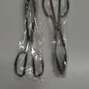 2 Pieces Buffet Salad Tongs for Kitchen Serving and Cooking, Stainless Steel Food Scissor Tongs, Catering Utensil for Bread Cake Bake Steak Barbecue (Black)