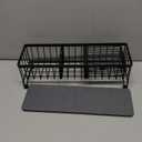 Cisily Extra Large Sink Caddy Organizer with Drying Stone, Black Sponge Holder for Kitchen, Dish Brush Holder for Countertop, Kitchen Decor Storage and Essentials