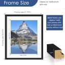 PEALSN 20x24 Picture Frame, Display Pictures 16 x 20 with Mat or 20 x 24 Without Mat for Wall Mounting Display, Poster Frames, Black.