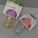 Munchkin Any Angle Weighted Toddler Straw Cups with Click Lock Lid, 10 Ounce, 2 Pack, Pink/Purple
