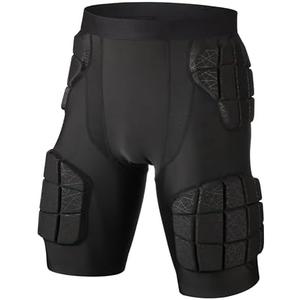 Surlim 5-Pad Football Compression Girdle/Shorts, Football Padded Shorts, Football Girdle Hip and Thigh Protector, Large