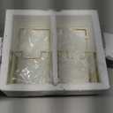 2 Pcs Gold Glass Brochure Holder Stand 4 Inch Countertop Clear Literature Trifold Pamphlet Holder Flyer Brochure Display Stand for Magazine, Booklets, Menu, Journals