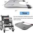 Wheelchair Tray Table - Removable Wheelchair Desk Lap Board Eating Aid for Nursing Patient, Fits Wheelchair Arms of Distance 18" - 20" (Grey)