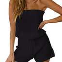 Chang Yun Womens Summer Jumpsuits Casual Loose Sleeveless Off Shoulder Elastic Waist Romper Loungewear Two Piece Outfits, Medium