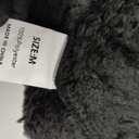 BLENCOT Women's Casual Winter Fuzzy Fleece Sweatshirts Long Sleeves Button Down Collar Neck Shaggy Cable Sherpa Pullover Jacket Pockets Black M
