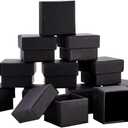 BENECREAT 24 Pack Jewelry Ring Boxes Kraft Square Cardboard Jewelry Boxes 1.7x1.7x1.18inch for Jewelry, Wedding Party, Valentine Festival Gift Packaging, Black