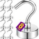 8 Pack Magnetic Hooks for Cruise Cabins, 30 LB Neodymium Magnets with Hooks, Heavy Duty Magnet Hooks for Hanging, Cruise Essentials 2026, Kitchen, Office, Towels, Curtains, Fridge (Silver)
