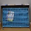 MidWest Homes for Pets Single Door Blue Folding Metal Dog Crate w/ Divider Panel, Floor Protecting 'Roller' Feet & Leak Proof Plastic Tray, 24L x 18W x 19H Inches, Small Dog Breed