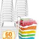 60 Sets 5oz Dessert Cups with Lids and Spoon - Parfait Cups with Lids for Appetizer for Party, Plastic Mini Dessert Cups with Spoons Clear with Lids