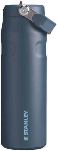 Stanley IceFlow Flip Straw 2.0 Water Bottle 24 OZ | Built-In Straw with Larger Opening | Lightweight & Leak-Resistant | Insulated Stainless Steel | BPA-Free | Navy