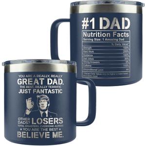 Gifts for Dad from Daughter, Son, Kids - Fathers Day Gift for Dad - Birthday, Father's Day, Christmas Gifts for Dads - New Papa Daddy Stepdad Father Gift Ideas - 14 Oz Navy Coffee Mug