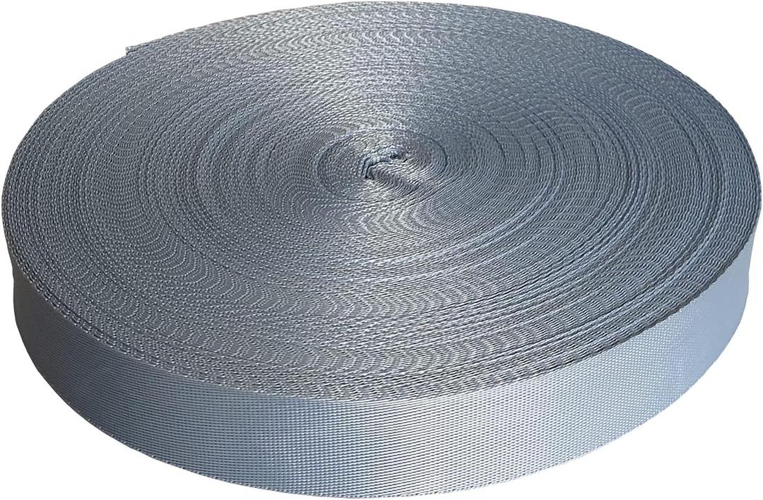 Nylon Webbing 0.75 Inch 1 Inch 1.5 Inch 20 Yards 24 Yards 48 Yards 96 Yards Durable Flat Nylon Webbing Strap for Backpack,Cargo Strap,Pet Leash or Collar,Gardening,Craft (Light Blue)