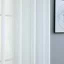 White Curtains 108 Inches Long for Living Room Decor Set 2 Panels Grommet Linen Textured Window Sheers Extra Long Drape Floor to Ceiling Curtains for Patio Sliding Glass Door Outdoor 52x108 Length