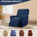 Cupuamon Recliner Chair Covers,Lazy Boy Recliner Covers Stretch Reclining Covers 1 Piece Furniture Protector with Elastic Bottom for Dog,Kids-Navy