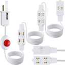 Enhon 15 ft Indoor Lighted Foot Switch Extension Cord with 9 Outlets, Foot Switch Extension Cord Outdoor with Sticker, for Christmas Home Kitchen Holiday Decorations(1 Pack,White)
