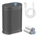 KUK Stainless Steel Bathroom Trash Can Automatic Touchless with Removable Inner Bucket, Waterproof, 1.6 Gallon Smart Trash Can with Lid for Bathroom Bedroom, Office - Gray