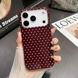 Iphone 17 Pro Case Women Girly Aesthetic Trendy Polka Dot Phone Cases Simple