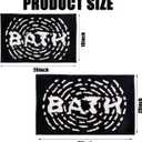 Black and White Non-Slip Bathroom Rug, Soft Absorbent Tufted Bath Mat, Machine Washable and Quick-Drying, Perfect for Bathtub, Bedroom, Shower, and Living Room, 18" x 26"