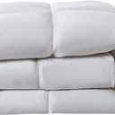 Serta Goose Feather Down Fiber Cotton Comforter King Size - 100% Cotton Duvet Insert - Hotel Luxury Hypoallergenic Bedding Comforter Light Warmth 106 x 90 Inch White