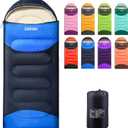 Lightweight Sleeping Bag for Adults, 3-Season Waterproof Backpacking Sleeping Bags with Compression Sack, Comfort Temp 5068F, Portable Camping Essential Gear for Travel, Hiking, Outdoor, Indoor