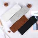 Loritta 4 Pairs Thigh High Socks for Women Knit Long Over the Knee Socks Knee High Socks Gifts (Large, A-black/Brown/Grey/Cream White)