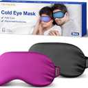 2PCS Cold Eye Mask: Cooling Eye Mask for Puffy Eyes, Headache, Migraines Relief - Cold Compress for Dark Circles, Tired Eyes, After Surgery - Reusable Gel Ice Pack, Weighted Sleep Mask(Black,Purple)