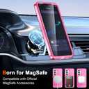 for Samsung Galaxy S26 Case with Magnetic Invisible Stand[Compatible with MagSafe] with Screen Protector Dual Layer Full Body Military Shockproof Translucent Phone Cover-Hot Pink
