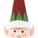 45INCH Christmas Decor, Elf with LED Lights, Elf Decorations Gift for Xmas, New Year, Winter, Outdoor Indoor Home Office Decorations(Red and Green)