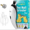 LuckyTail Pet Nail Grinder for Dogs and Cats - Super Quiet and Low Vibration Electric Dog Nail Grinder with 2 LED Lights - USB Rechargeable and Cordless - 2 Speeds - Small to Large Pets